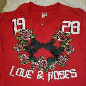 Disney v-neck cut red sweatshirt